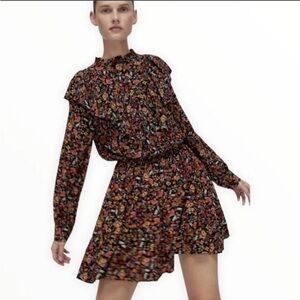 Zara Mini Floral Long Sleeve Dress